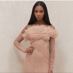 Naira Blush Mesh Dress by House of CB